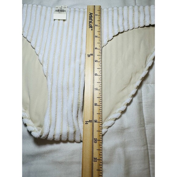 AERIE Bikini Bottoms BUNDLE OF‎ 3 Striped, Red, White/Tan Terry Stripe LARGE NWT - Picture 4 of 9